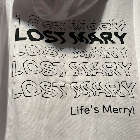 🔥NWOT Unisex White Black Logo Sweatshirt Hoodie Size XXL - Picture 5 of 16